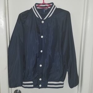 Navy and White Bomber Jacket